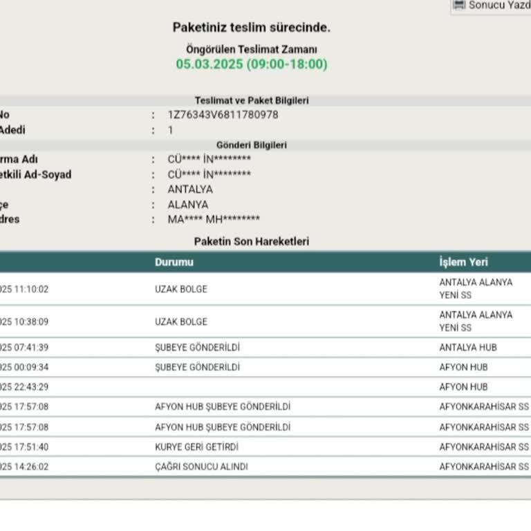 UPS Kargo Teslimatında Gecikme Problemi
