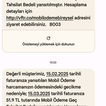 Haksız Mobil Ödeme Geç Tahsilat Ücreti