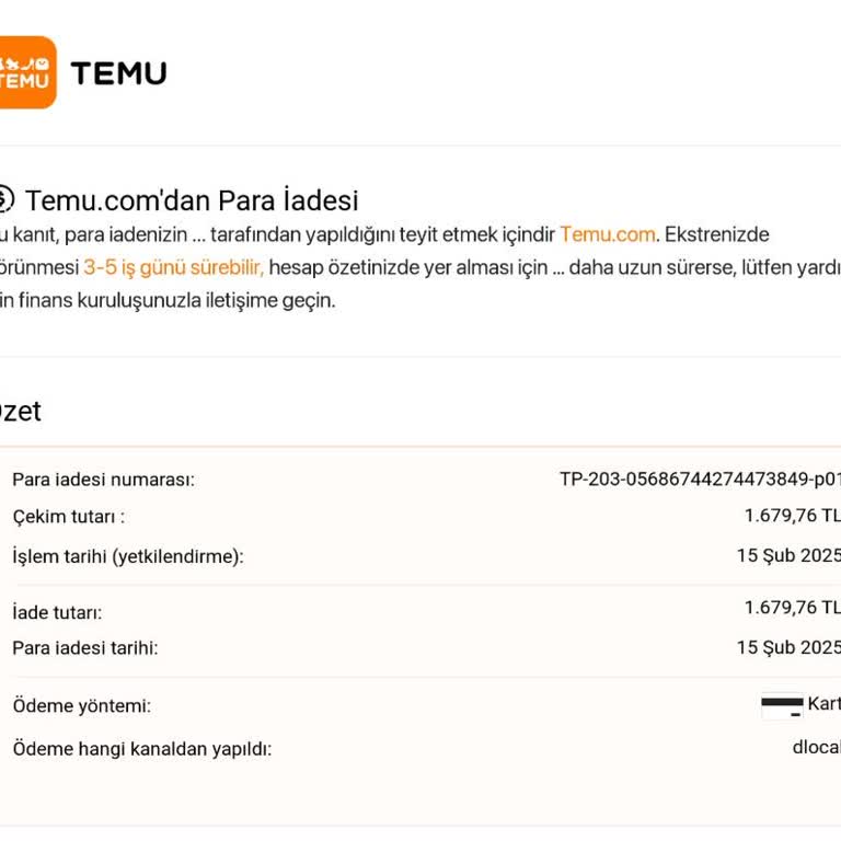 Temu'dan 20 Gündür Beklenen İade
