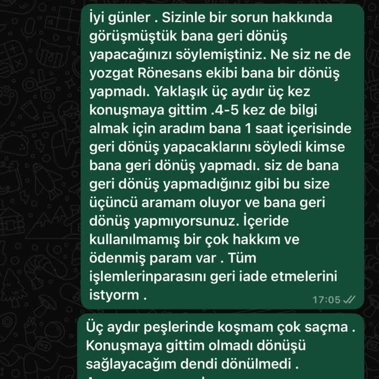 Rönesans Güzellik Merkezi'nde Hizmet Eksikliği Ve İletişimsizlik