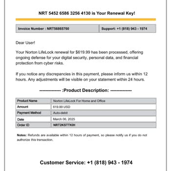 Yetkisiz Norton Faturası Ve İptal Talebi