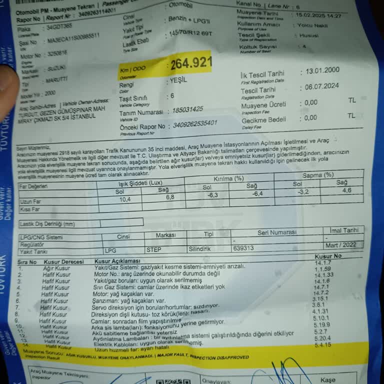 Tüvtürk Muayenesinde Yanlış Kontroller Yüzünden Mağduriyet