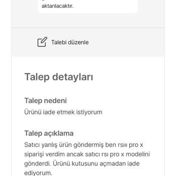 Yanlış Ürün Teslimatı Ve İade Sürecinde Sorun
