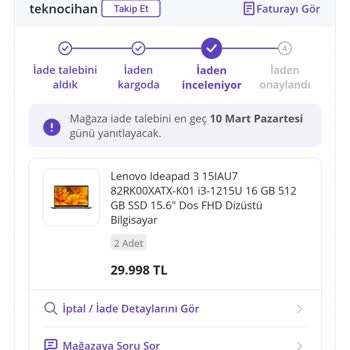 Lenovo Laptop İadesinde Satıcı Engeli