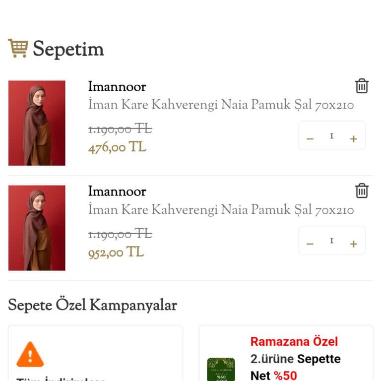 İmannoor İndirim Sonrası Fiyat Farkı Mağduriyeti!