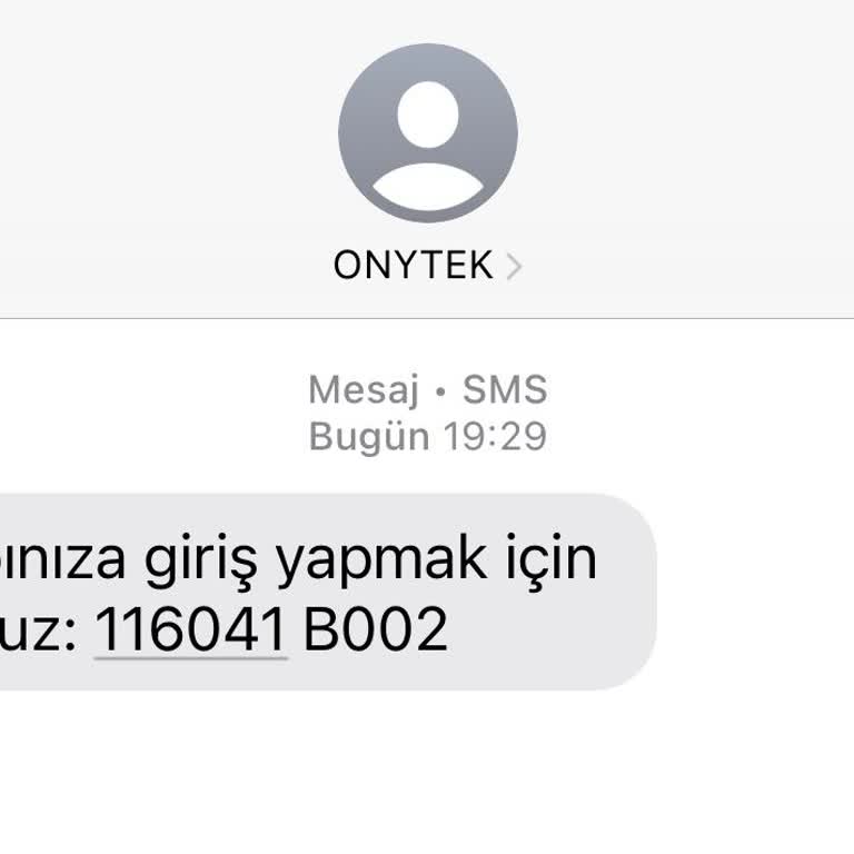 Onytek'ten Gelen Anlaşılmaz Kod Mesajları