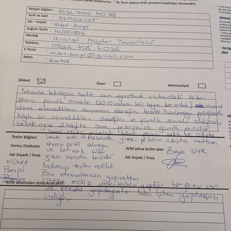 AVM Güvenlik Personelinin Kaba Üslubu