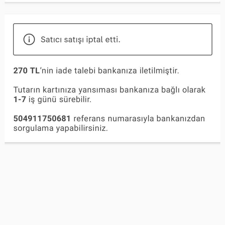 İptal Edilen Siparişin İadesi Gecikti
