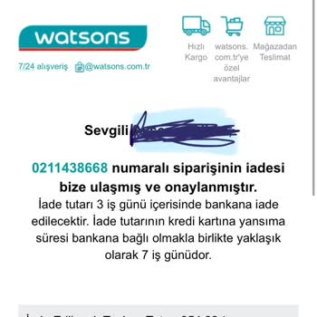 Watsons'ta İade Sorunu Ve Müşteri Hizmetleri Çıkmazı