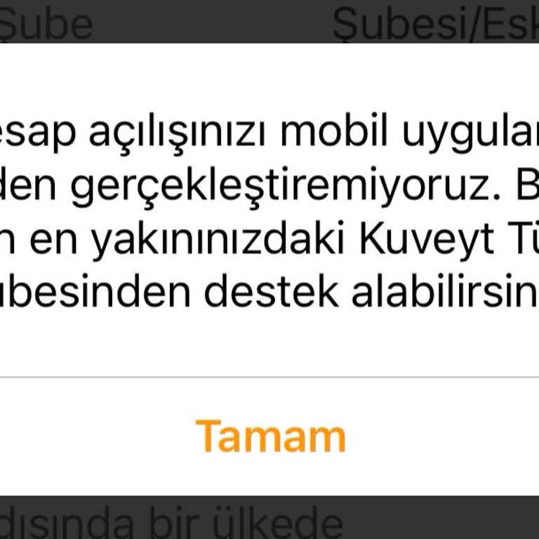Mobil Uygulama Üzerinden Hesap Açılışı Engeli