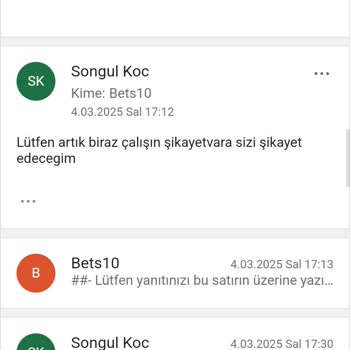 Bets10 Müşteri Hizmetleri Ve Mail Değişim Sorunu