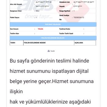 Aras Kargo Kamelya Şubesi'nde Kayıp Kargo Ve İletişim Sorunları