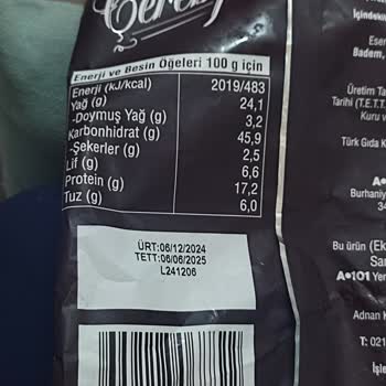 A101'den Aldığım Çekirdekte Sağlık Tehlikesi