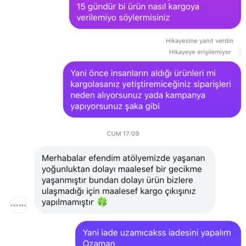 Geç Kargo Ve İade Sorunu İle Mağduriyet Yaşadım