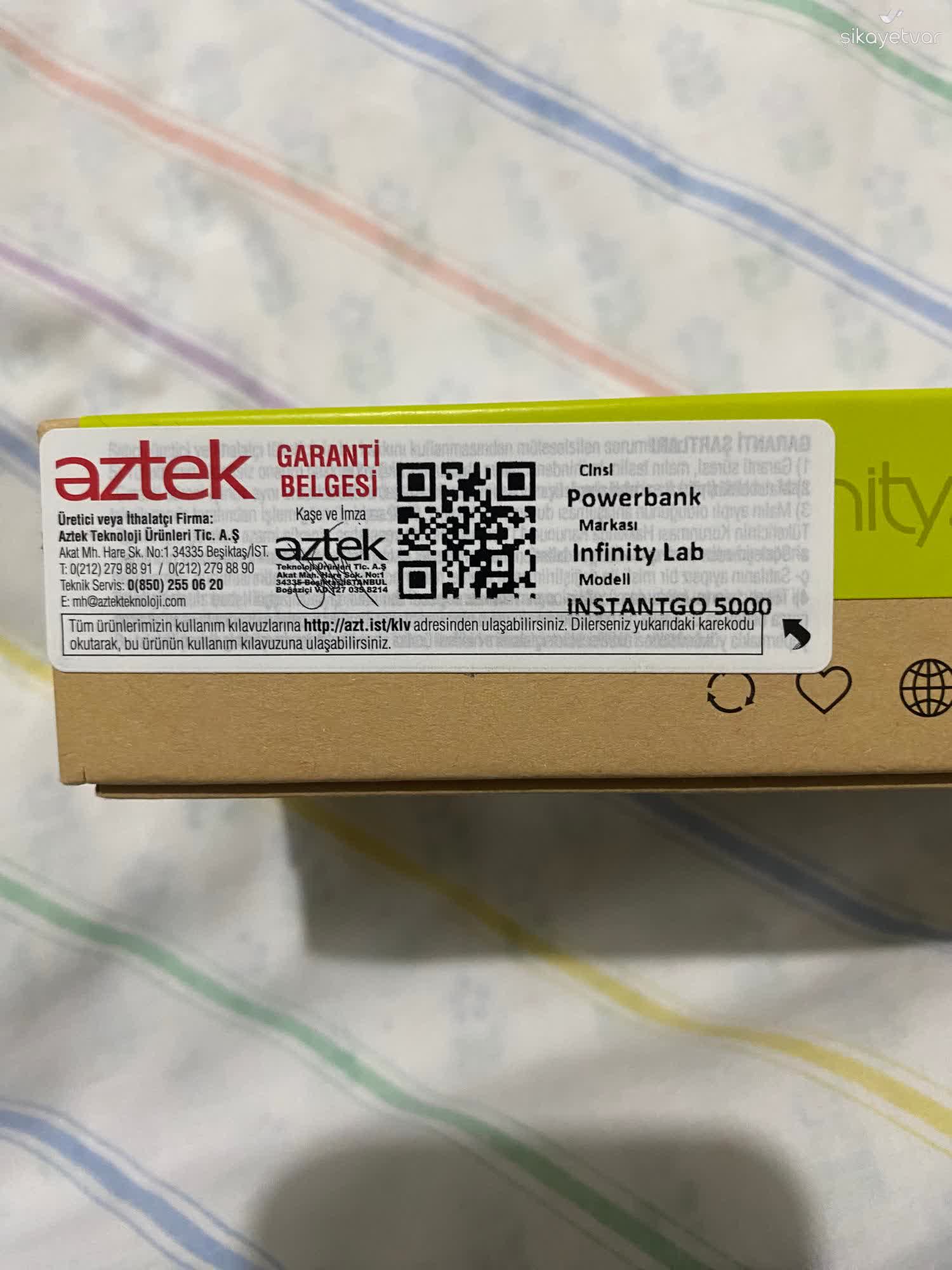 テック様　ご相談ページ Aztek Teknoloji Powerbank Ucu Kırıldı, Servis Mağdur Etti - Şikayetvar