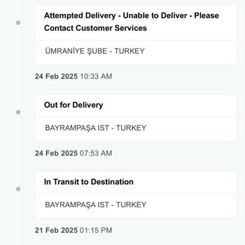 Ümraniye Şubesi Kayıp Sipariş Sorunu