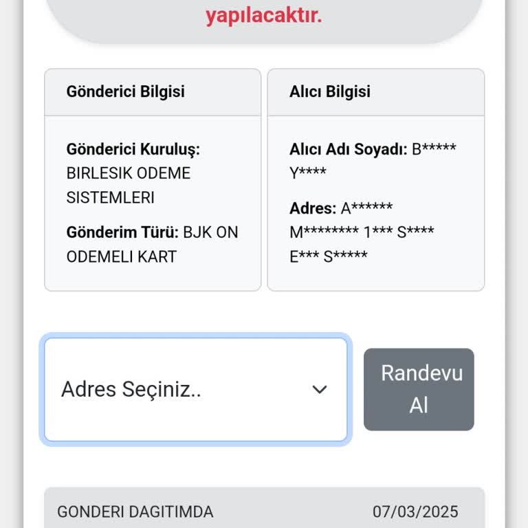 Kuryenet Adıyaman Mara Acentası'nın Yanıltıcı Dağıtım Bilgileri