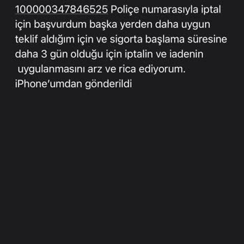 Acil Sigorta İptali Talebine Yanıt Bekleniyor