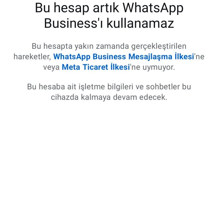 WhatsApp Business Hattım Sebepsiz Kapatıldı, Destek Alamıyorum