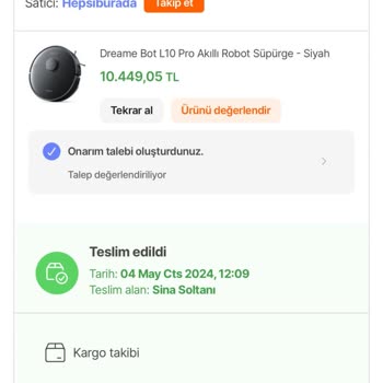 Hepsiburada'dan Alınan Robot Süpürge Servis Sorunu