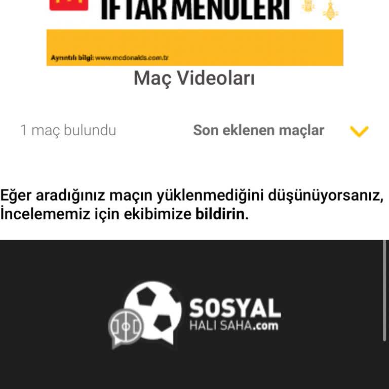 Halı Saha Maçı Videosu Eksikliği