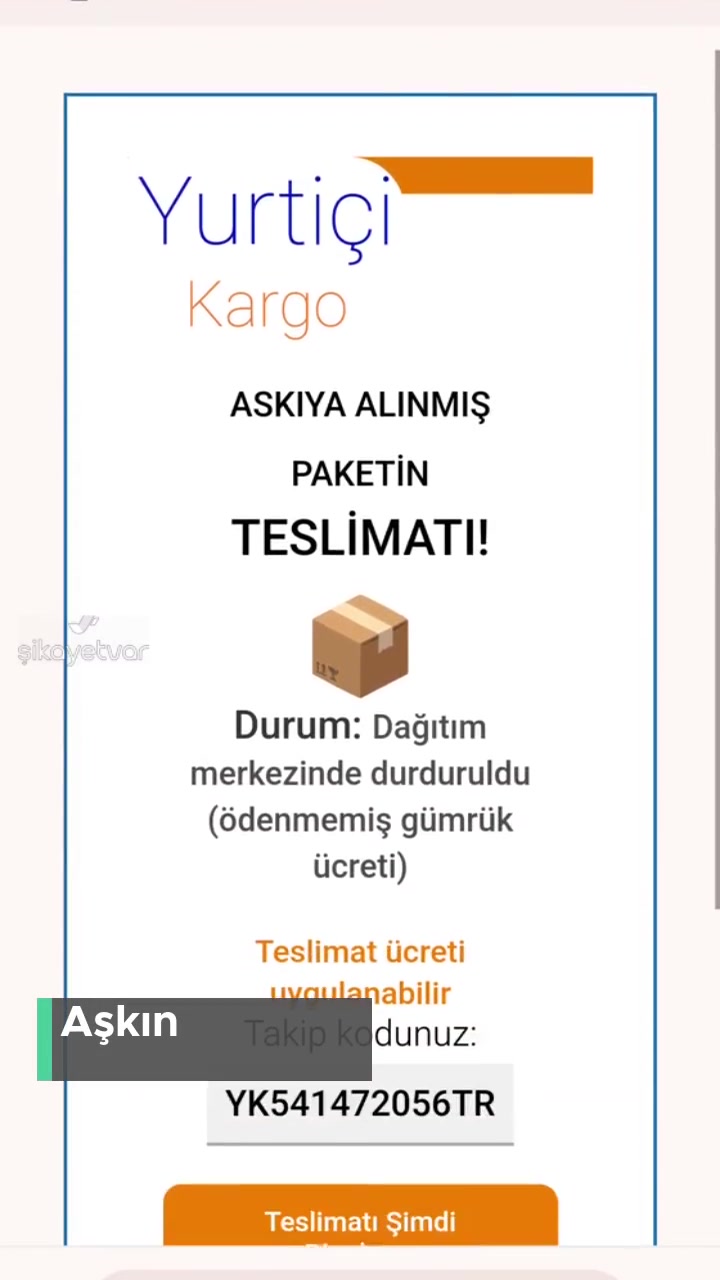 Askıya Alınmış Paket Teslimatı Kargo SMS'i! videonun kapak resmi