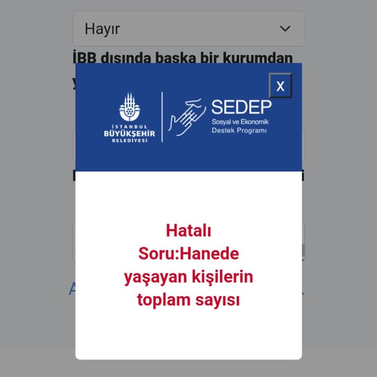 İBB Sosyal Yardım Başvurusunda Hane Halkı Hatası