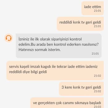 Kırık Gelen Onvo TV Ve İade Sorunu