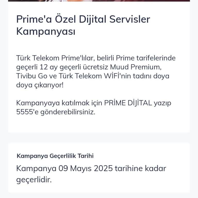 Prime Müşterisine Verilmeyen Tivibu Go Hizmeti