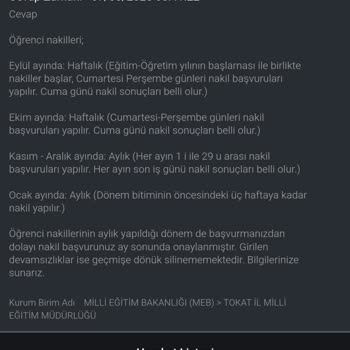 Eğitim Sistemindeki Nakil Süreci Çilesi