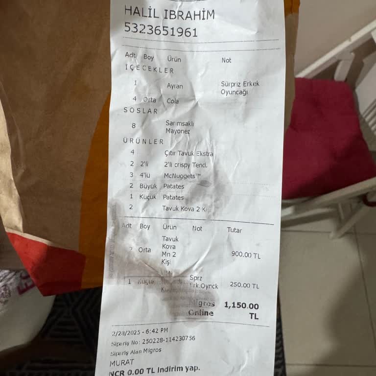 Migros Yemek Ve McDonald's Teslimat Fiyaskosu