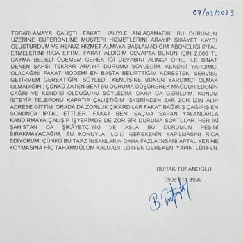 Superonline Abonelik Sürecinde Yanıltıcı Uygulamalar Ve Müşteri Mağduriyeti