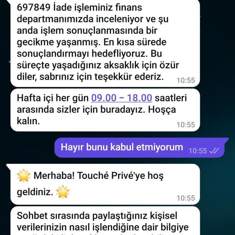 Touche Prive'de İade Süreci: Bir Aylık Bekleyiş Ve Müşteri Mağduriyeti
