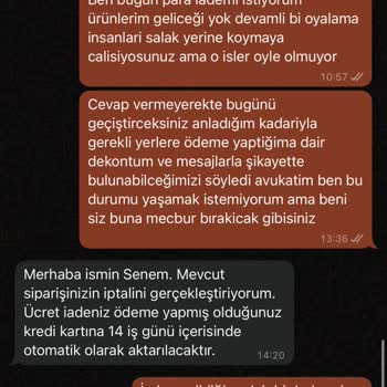 Sipariş Teslimatında Yaşanan Gecikme Ve İade Sorunu