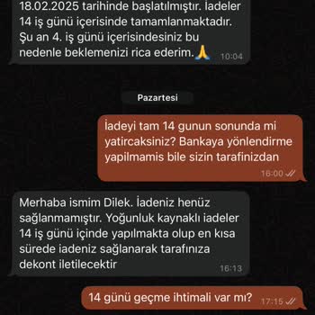 Sipariş Teslimatında Yaşanan Gecikme Ve İade Sorunu