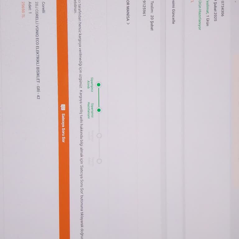 Trendyol'dan Teslim Edilmeyen Elektrikli Bisiklet