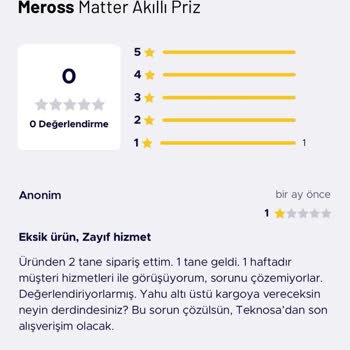 Eksik Gönderilen Ürün Ve Müşteri Hizmetleri Sorunu