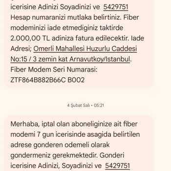 Haksız Fatura Ve İletişimsizlik Sorunu