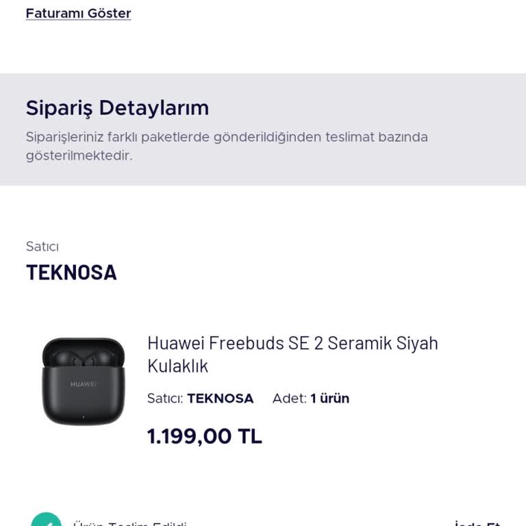 Ücret İadesi Yapılmayan Sipariş Sorunu