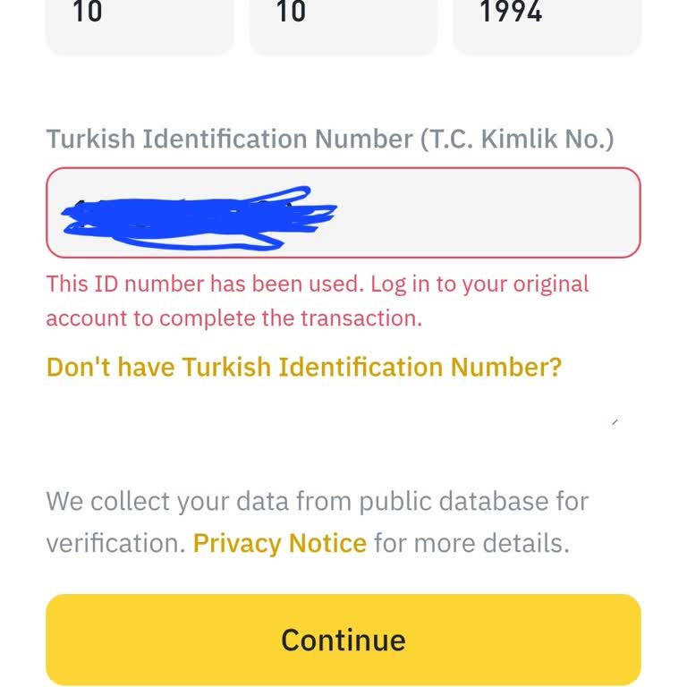 Cannot Access My Binance Global Account – “Used ID” Error