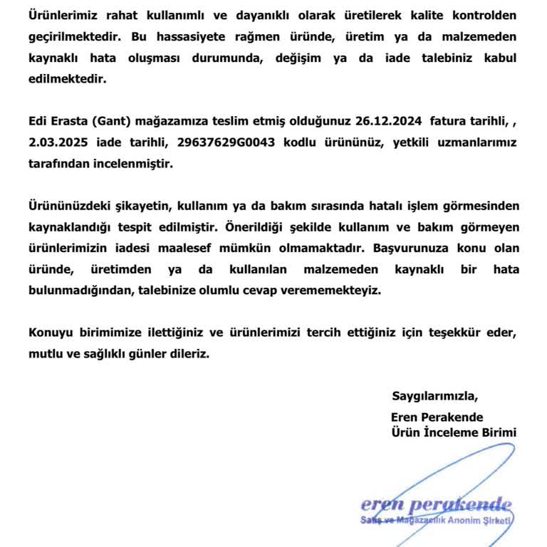 Renk Solması Ve İade Sorunu İle Hayal Kırıklığı
