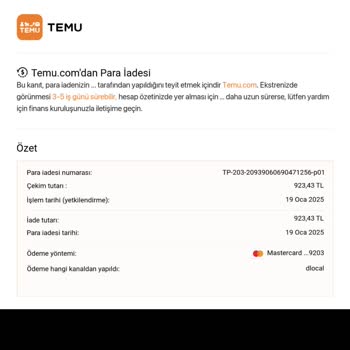 Temu İade Sürecinde Mağduriyet Ve Çözüm Eksikliği