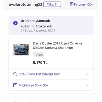 Sürekli Reddedilen Sipariş Ve Artan Fiyatlar