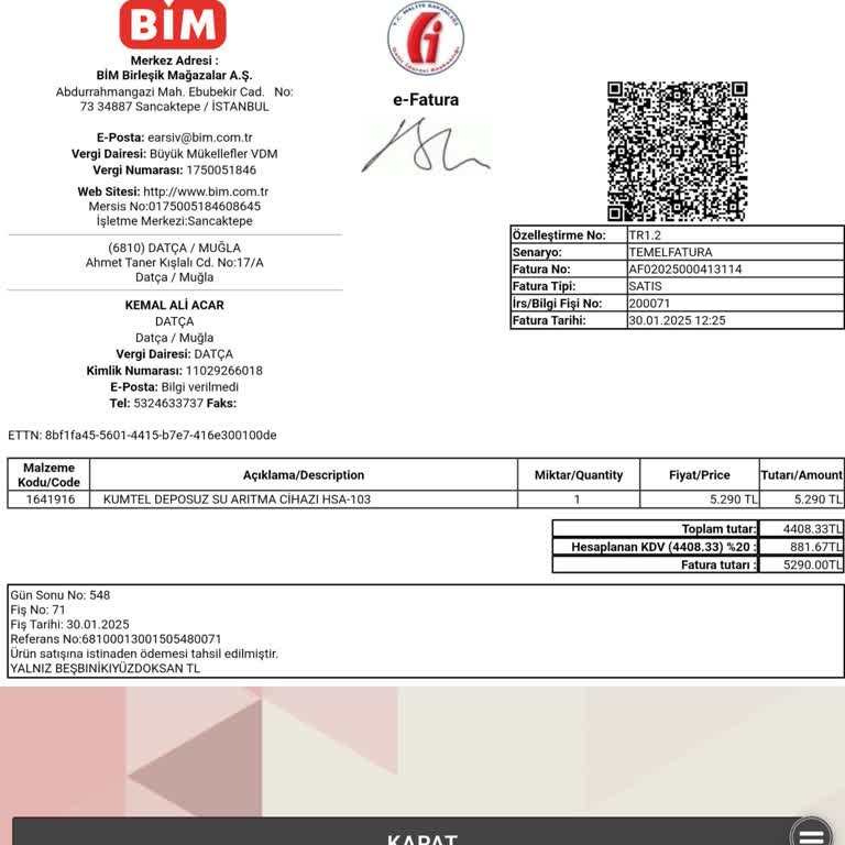 Kumtel Su Arıtma Makinesi İle Yaşanan Teslimat Ve İade Sorunu