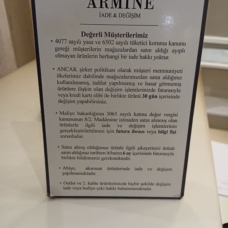 Armine İade Talebine Olumsuz Yanıt: Tüketici Hakları Göz Ardı Ediliyor