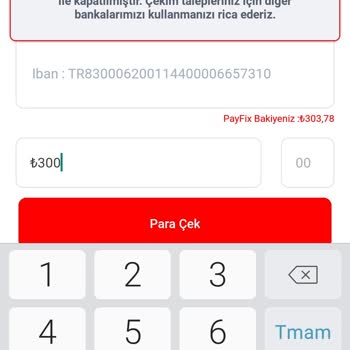 Payfix Hesabına Yatırılan Para Geri Çekilemiyor