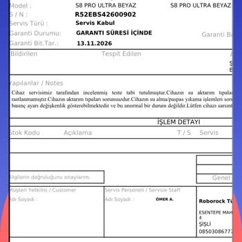 Roborock S8 Pro Ultra Su Kaçağı Ve Teknik Destek Sorunu