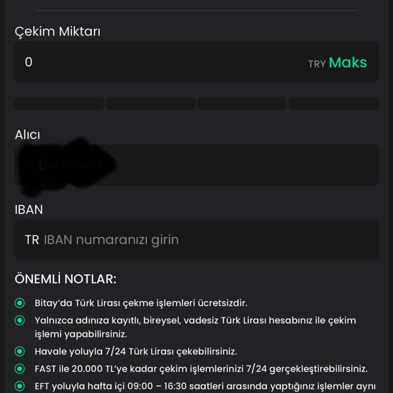 Bitay Hesabımda Para Var Ama Çekim Yapamıyorum
