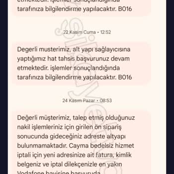 Vodafone Nakil İşlemlerinde Altyapı Sorunu Ve Cayma Bedeli Mağduriyeti