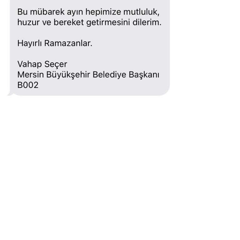 Mersin Belediyesi'nden Gelen Mesajların İptali